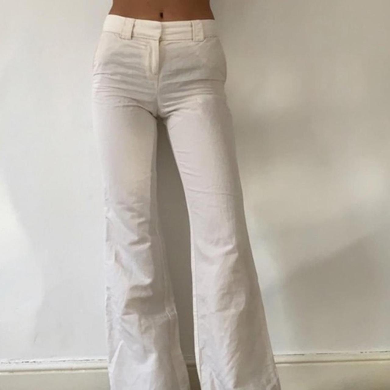 Boden white linen trousers Stunning flattering... - Depop