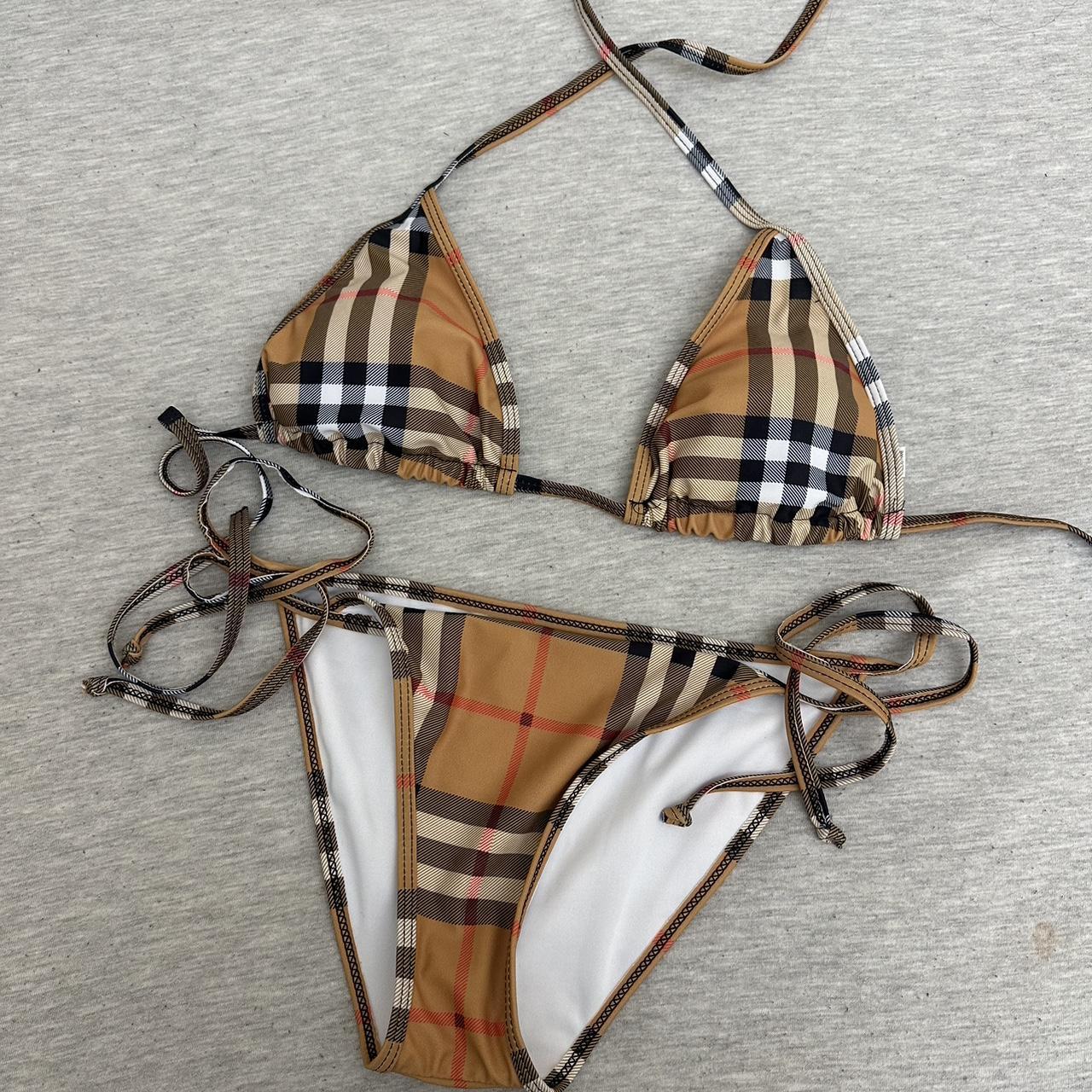 Burberry bikini (dupe) •size: (M) •Condition:... - Depop