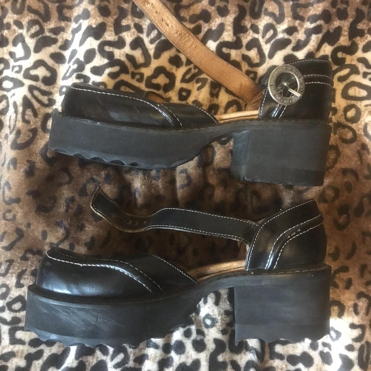 Fluevog Italian Designer Sandals Black Platform... - Depop