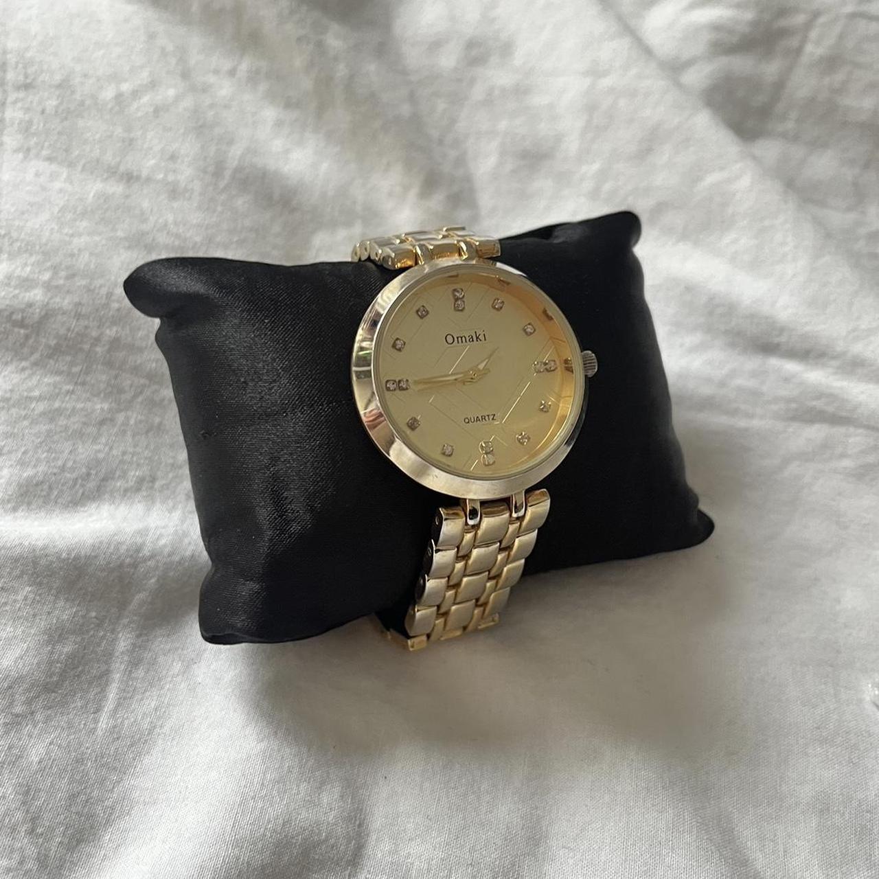 Women’s vintage Omaki chunky gold bracelet watch.... - Depop