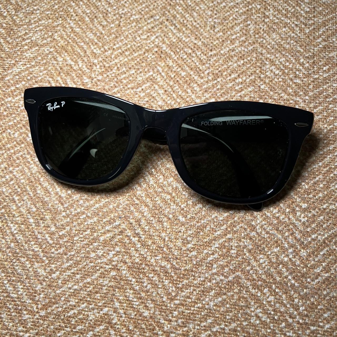 Folding Ray-Ban polarized sunglasses. Only worn a... - Depop