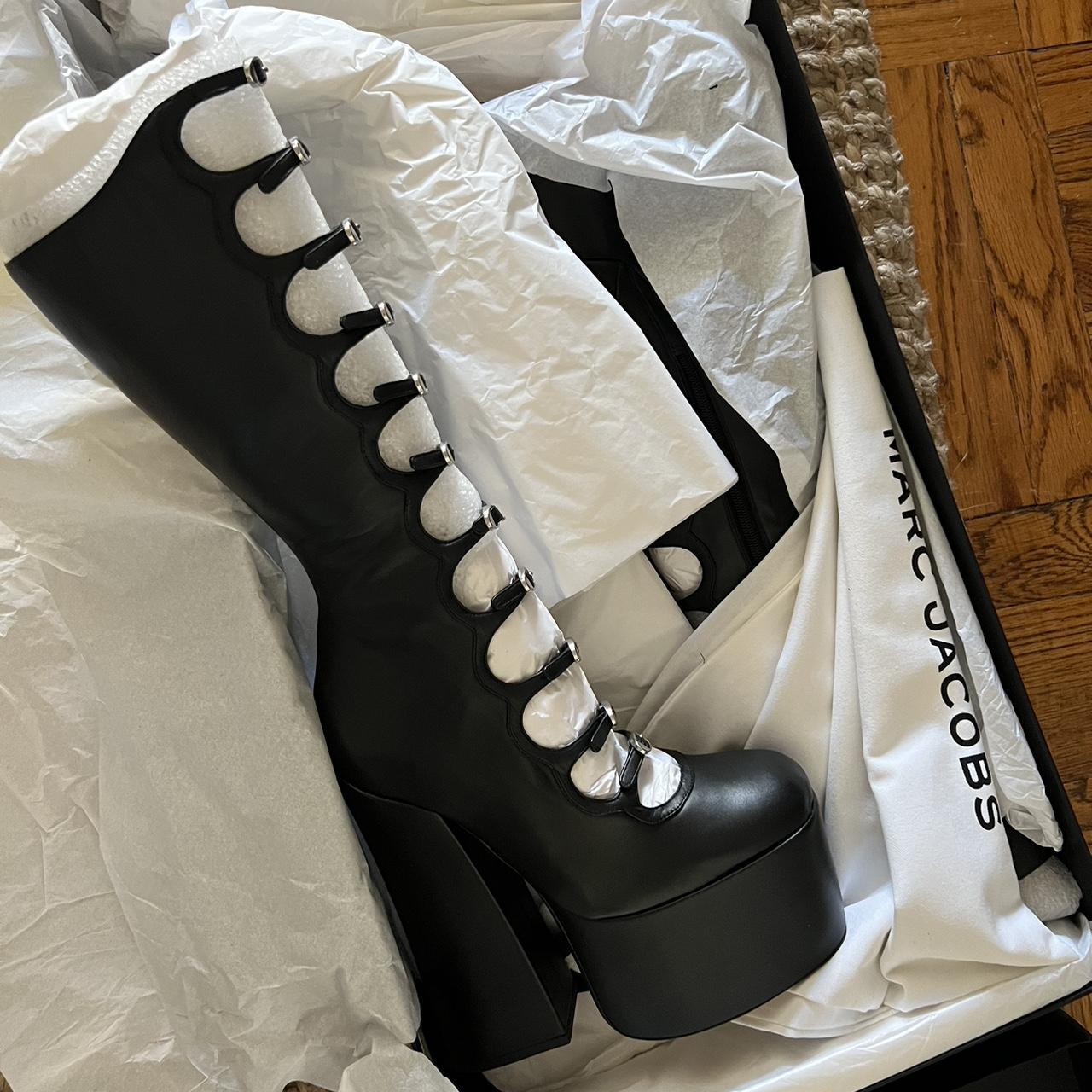 Heaven by Marc Jacobs Women's Black Boots Depop