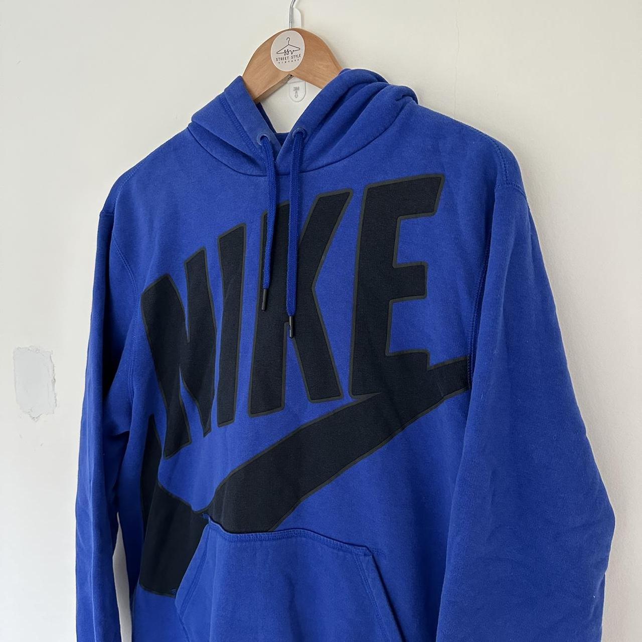 Nike Men's Blue and Black Hoodie | Depop