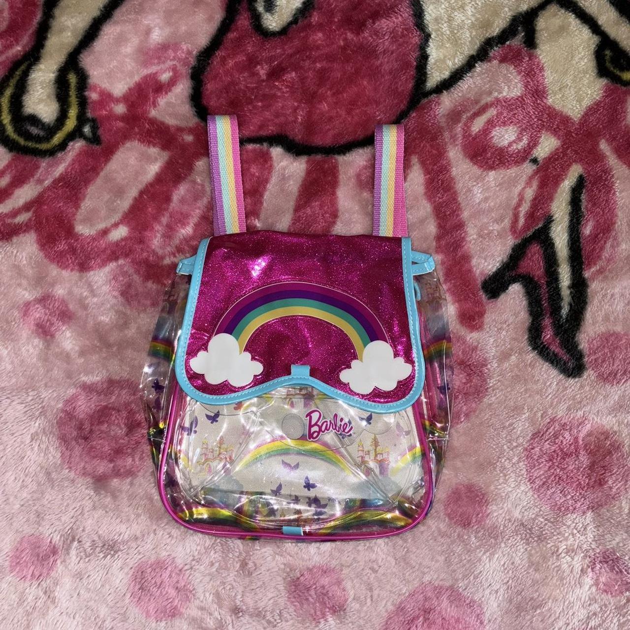 vintage glitter barbie backpack 👸🏼🎀 slits on Depop