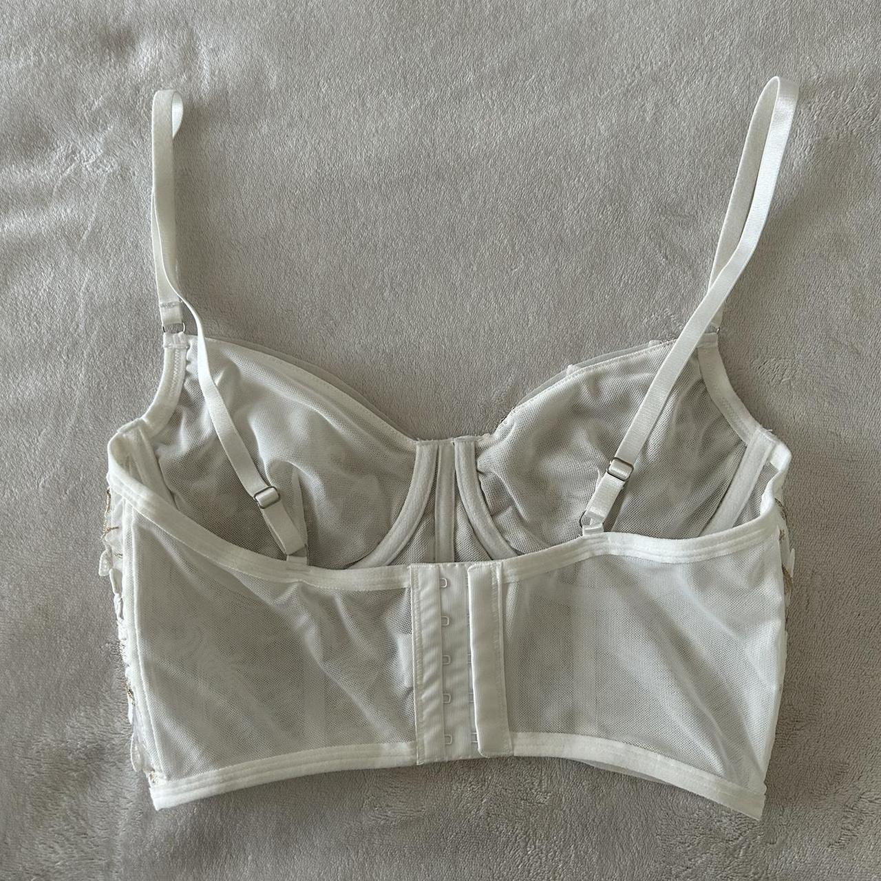 Women's White and Cream Corset | Depop