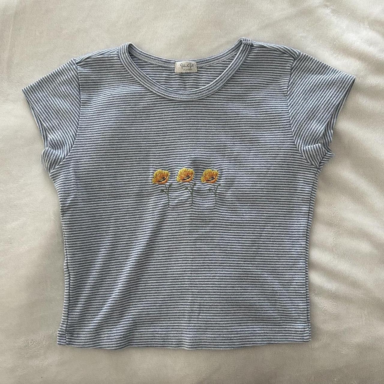 Brandy Melville (John Galt) poppy embroidery striped... Depop