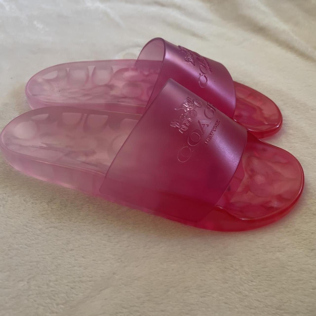 No PayPal pls Super cute coach pink jelly slides.... - Depop