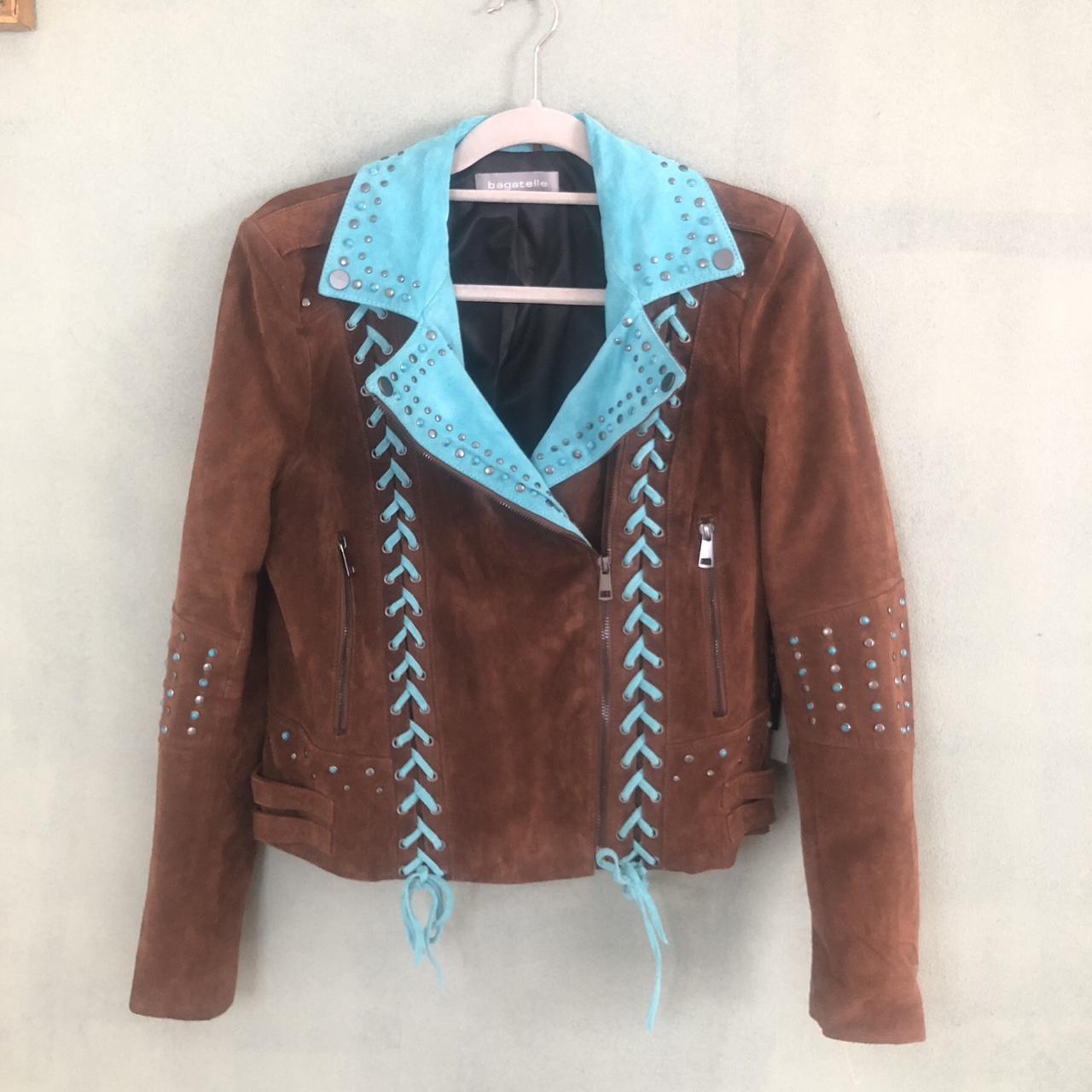 Bagatelle suede moto jacket sale