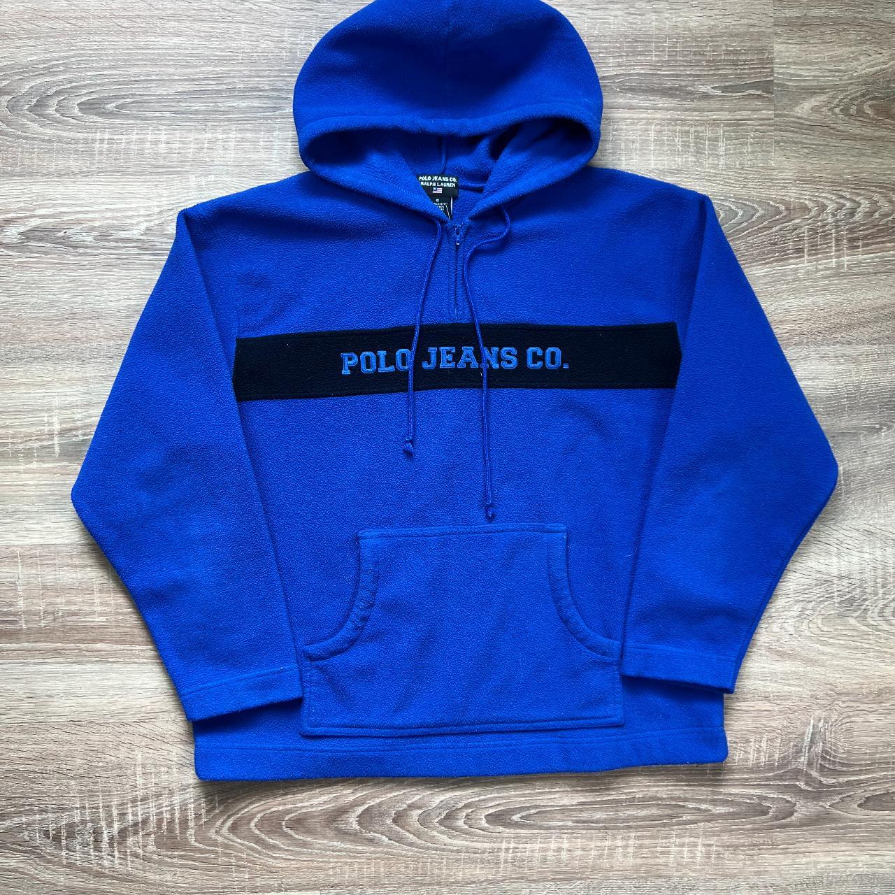 Vintage Polo Ralph Lauren Hoodie Black thick - Depop