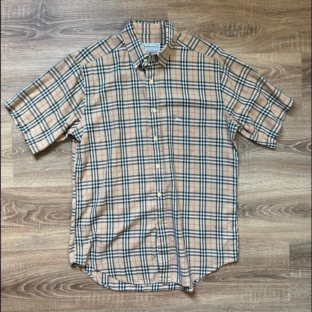 Vintage 90s Burberry Nova Check Short Sleeve shirt Depop