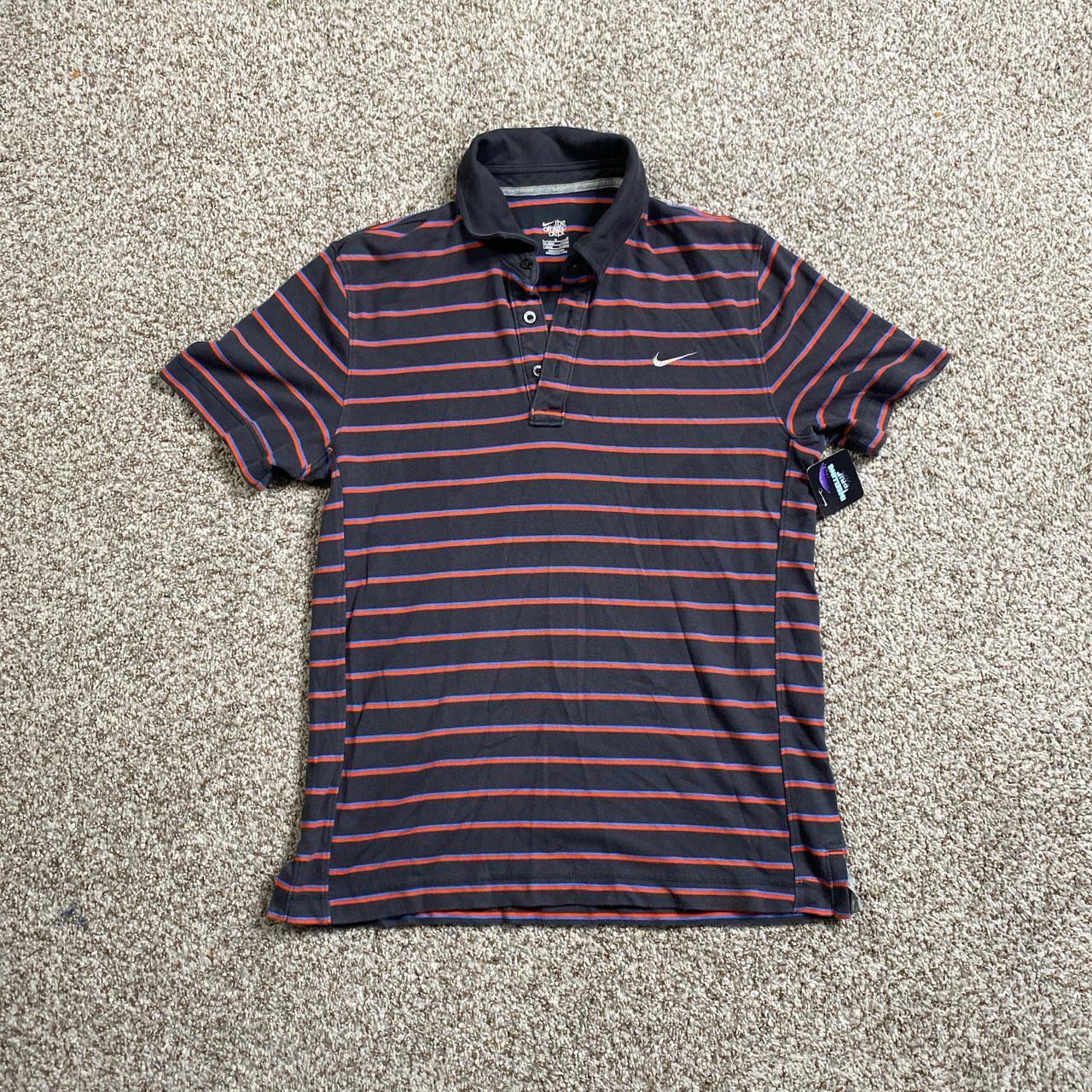 Nike Men's Polo shirt Multi L – Y2K Nike striped polo swoosh