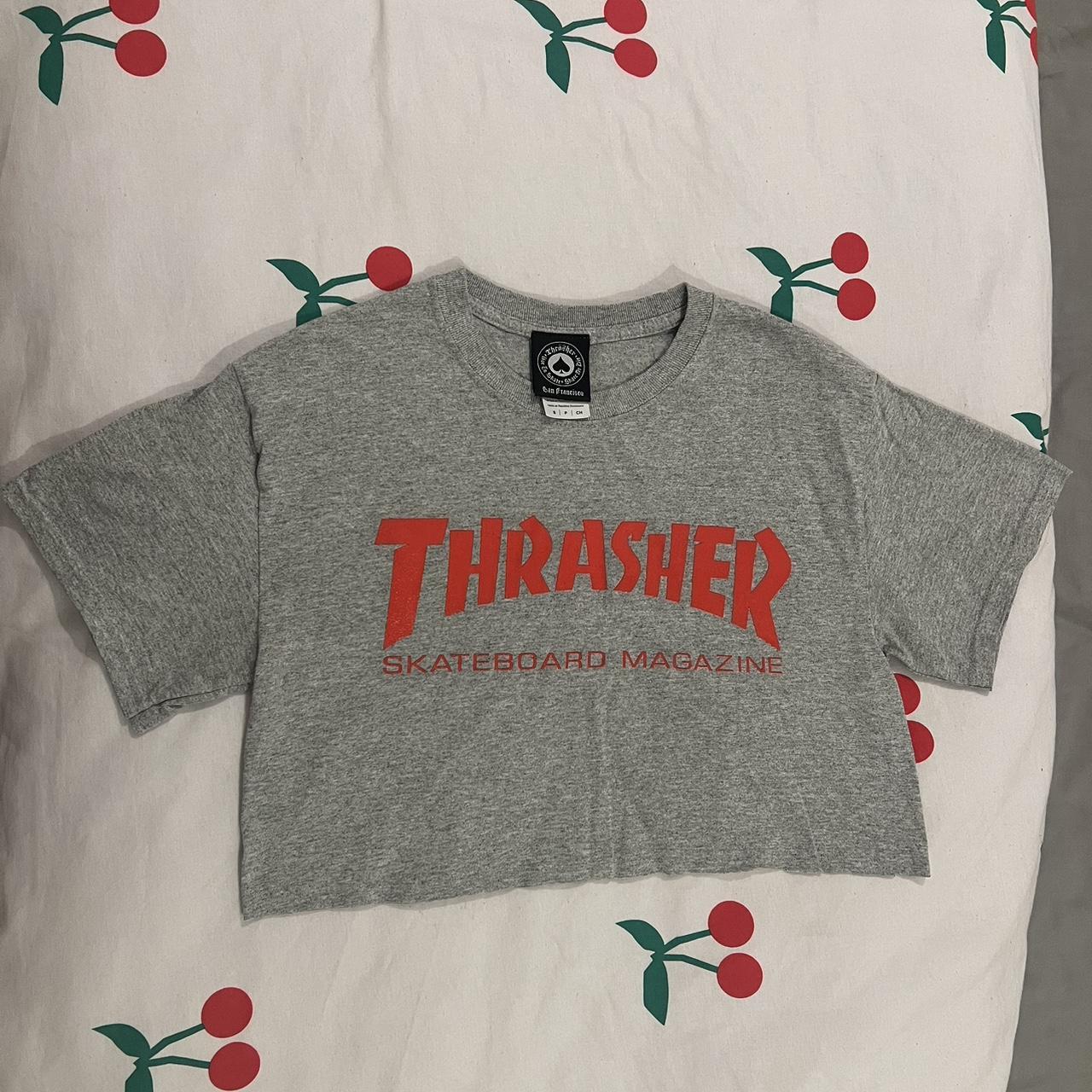 Thrasher Cropped T-shirt Size S (will fit... - Depop