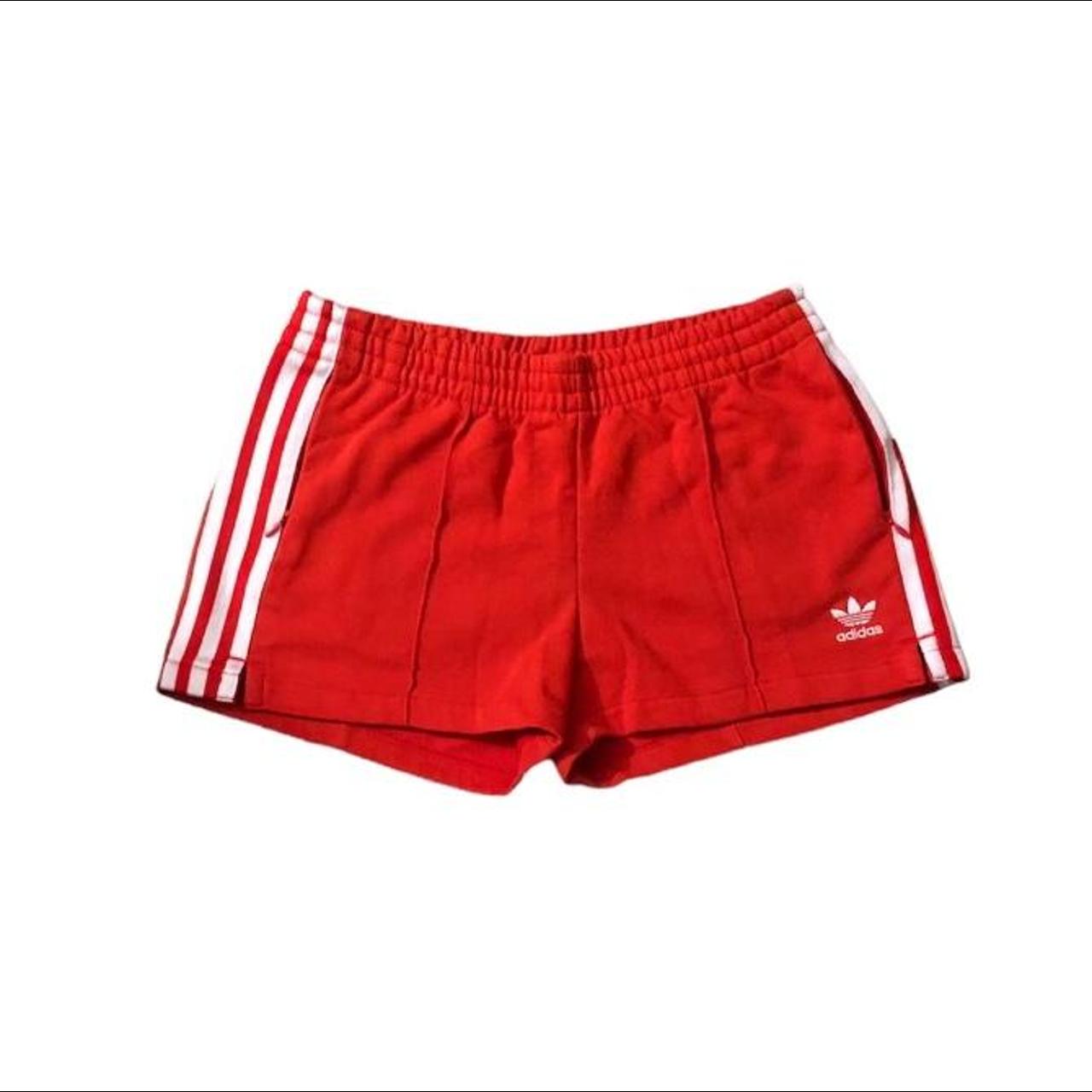 Adidas Women's Red and White Shorts