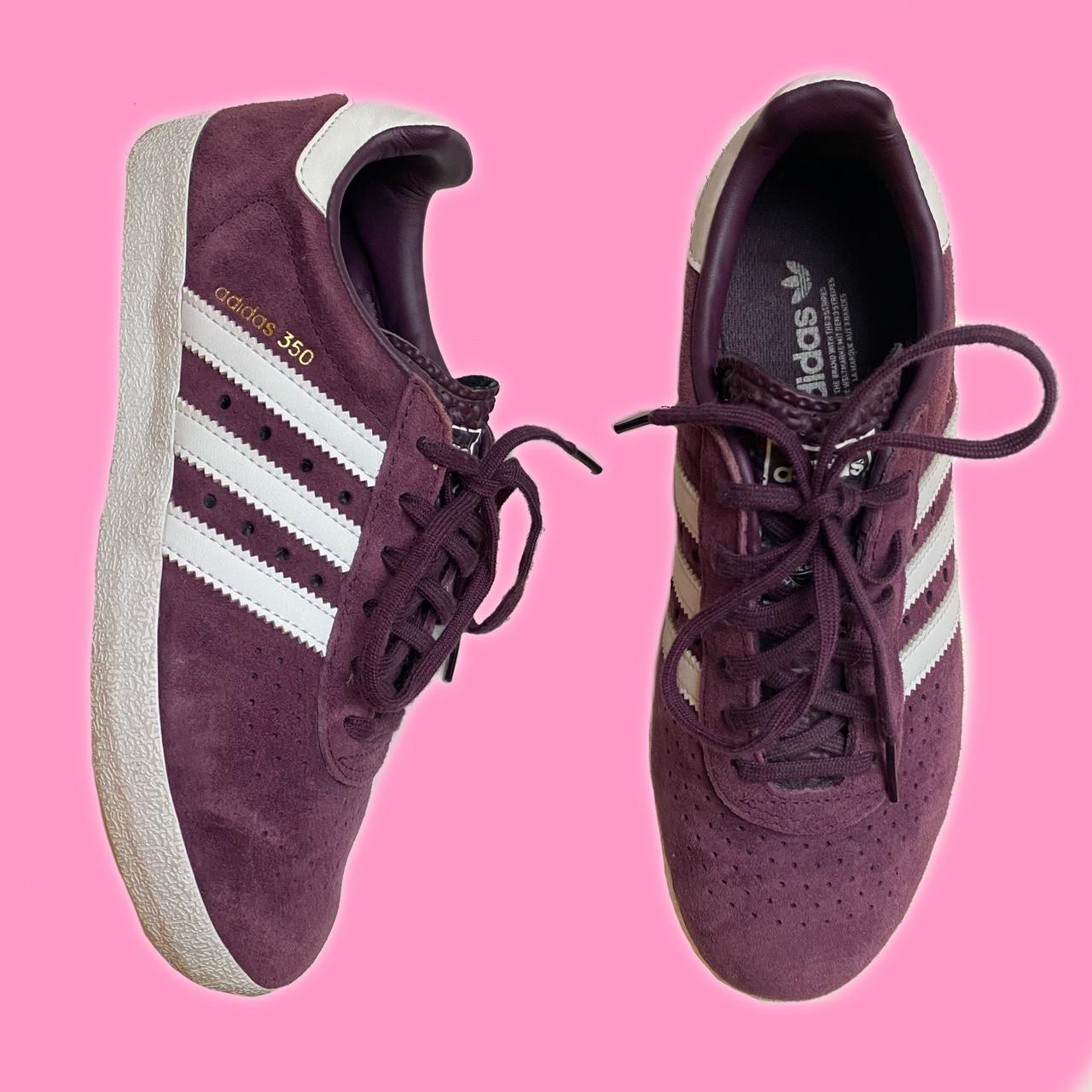 Adidas 350 trainers Purple burgundy suede / white... - Depop