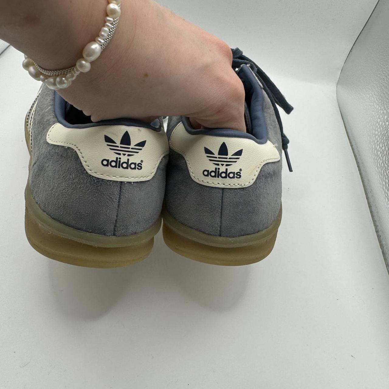 Adidas hamburg trainers blue suede white gum. Depop