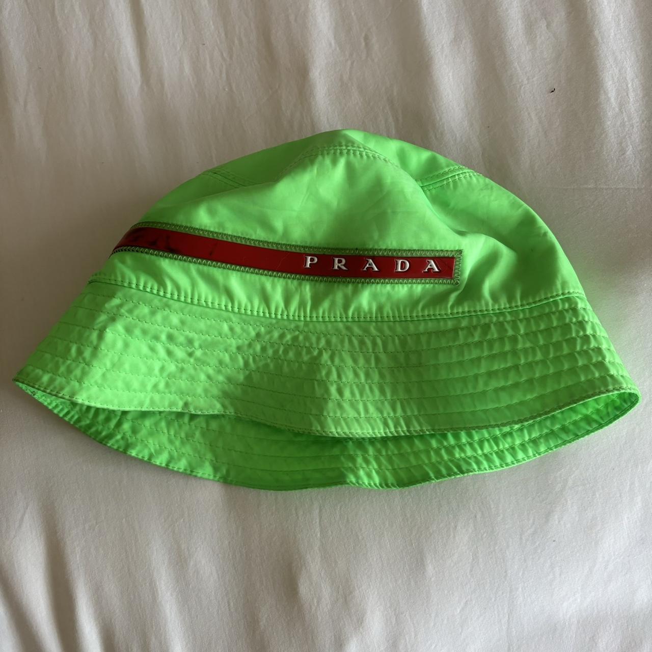 Green prada bucket hat best sale