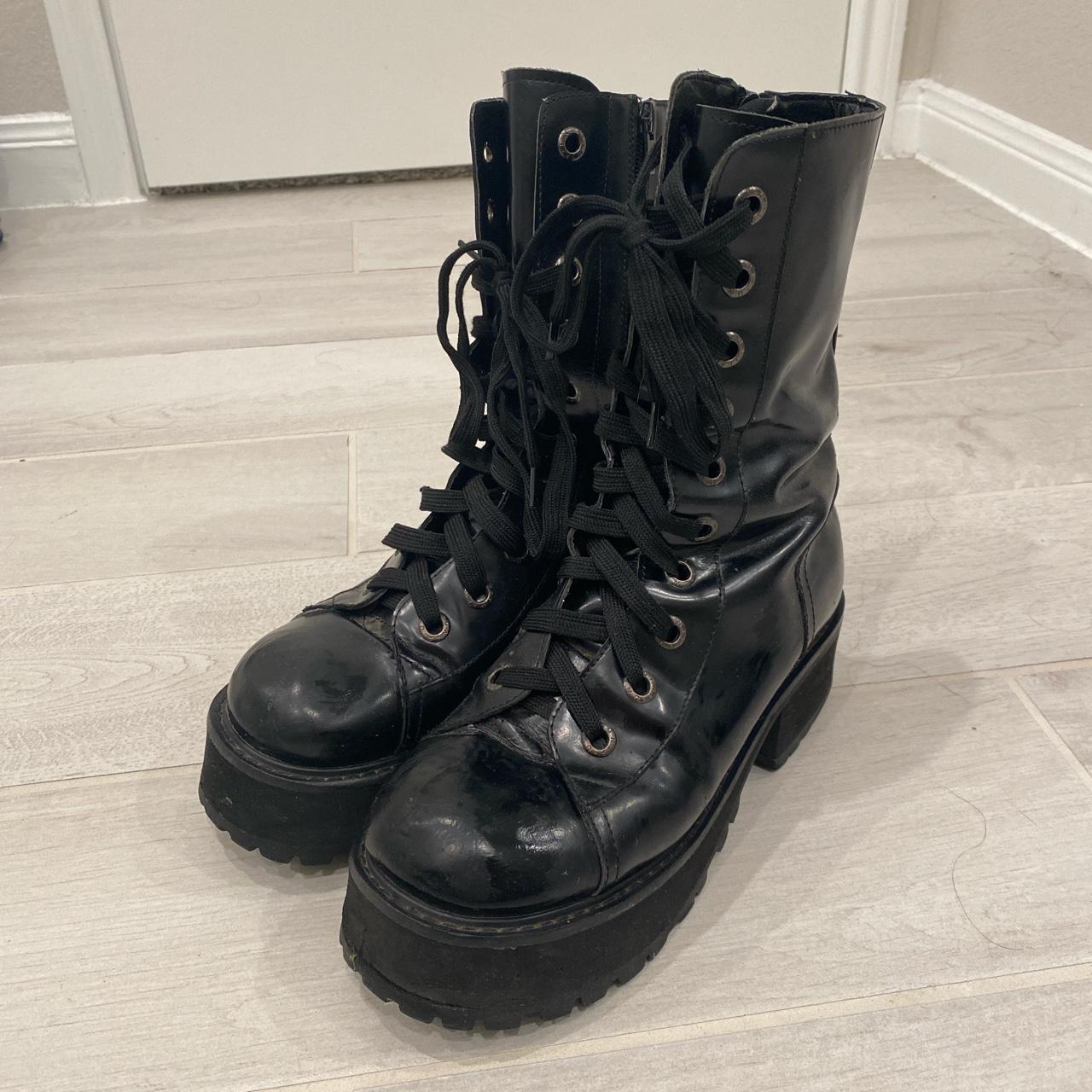 UNIF SIZE SEVEN COMBAT BOOTS! love love these with... - Depop