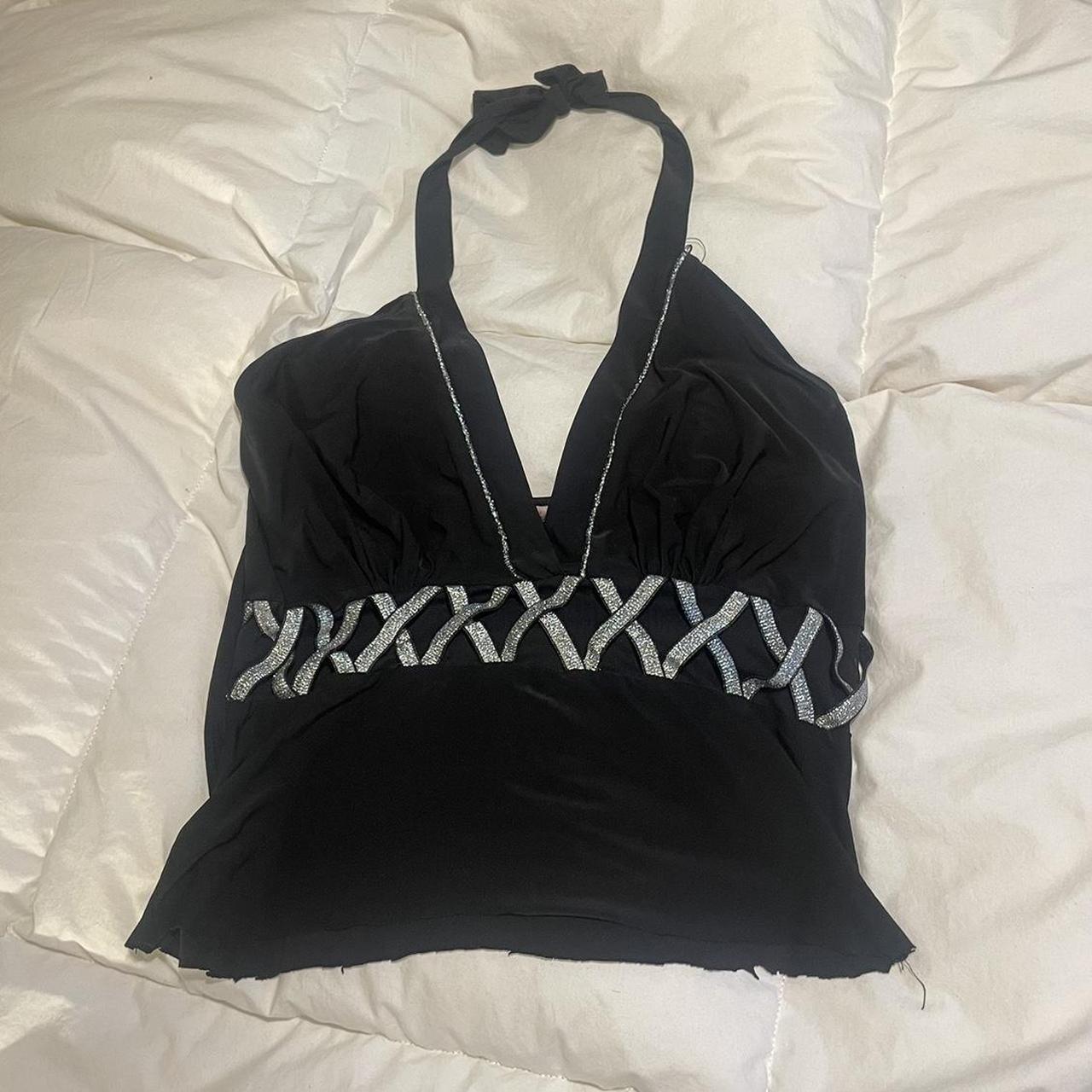 Vintage Sparkly Black Clubbing Tank Authentic Y2k - Depop