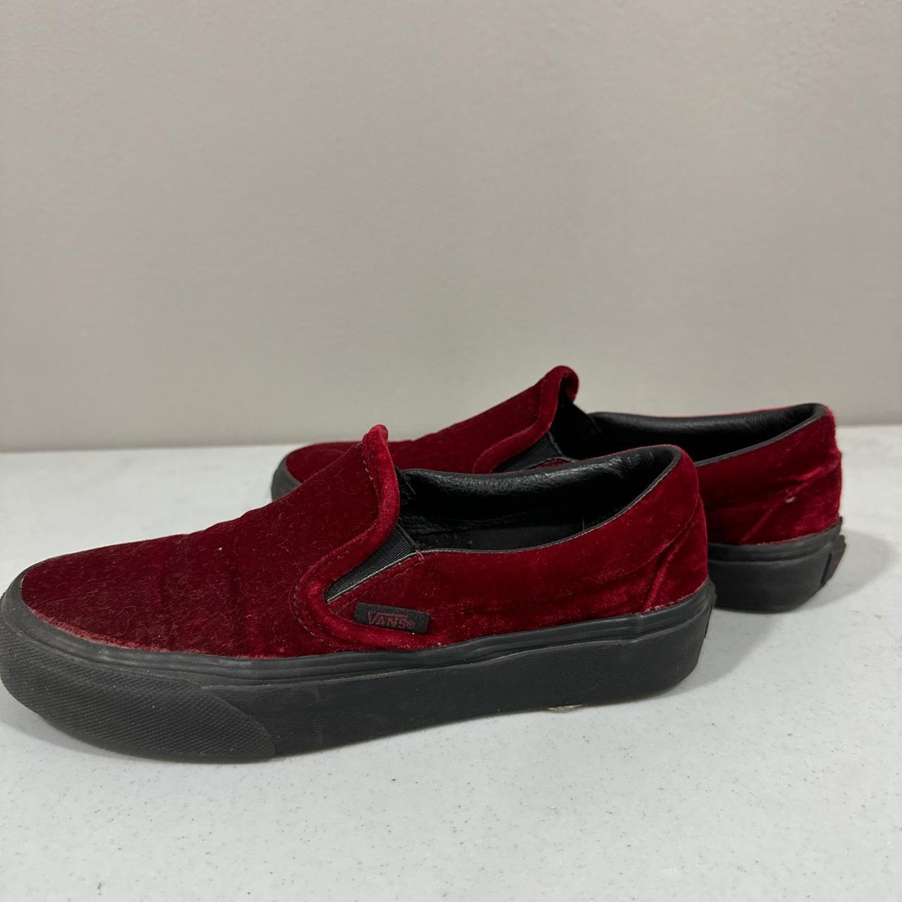 red velvet vans not broken in Depop