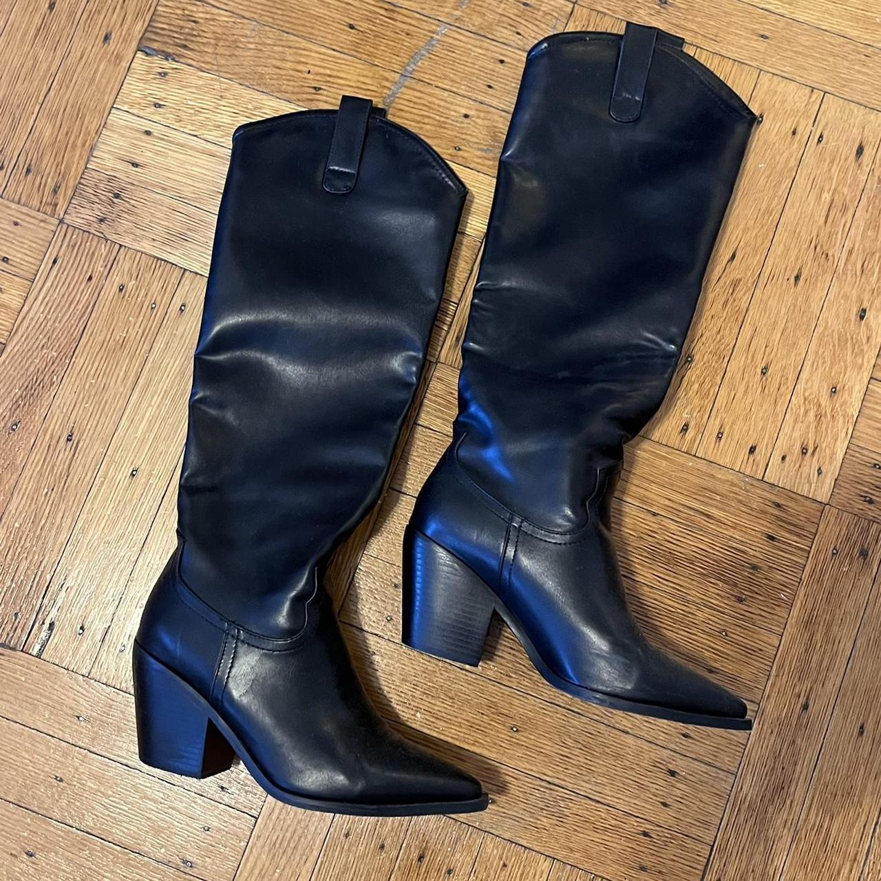 high black cowboy boots