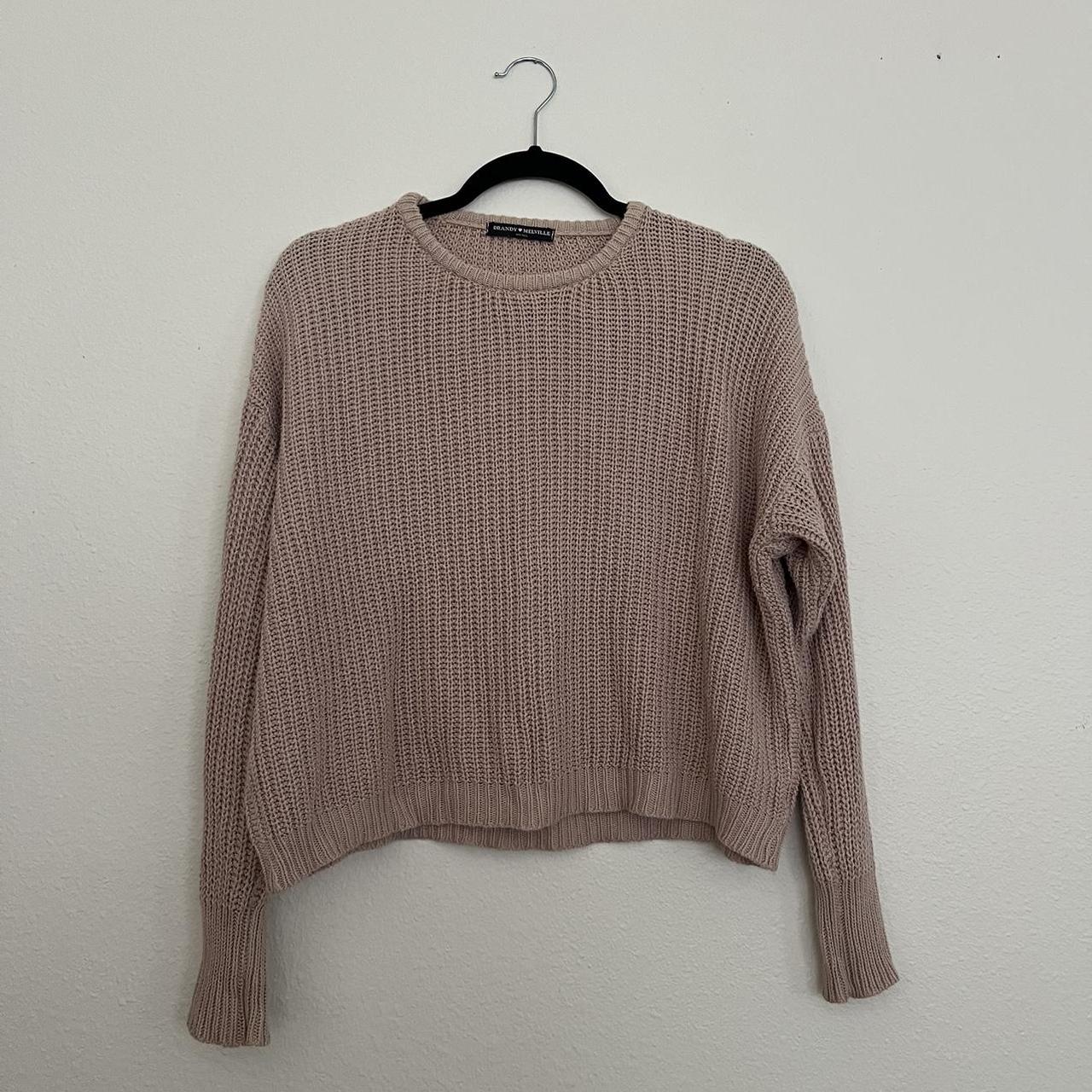 brandy melville pink knit sweater - Depop