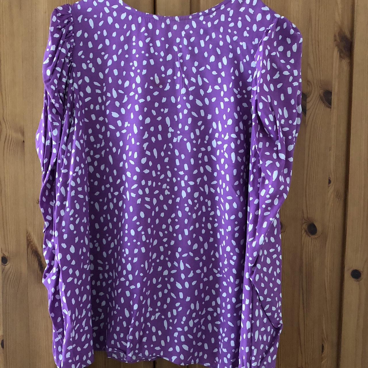 River island purple and white dot top in size 12 Depop
