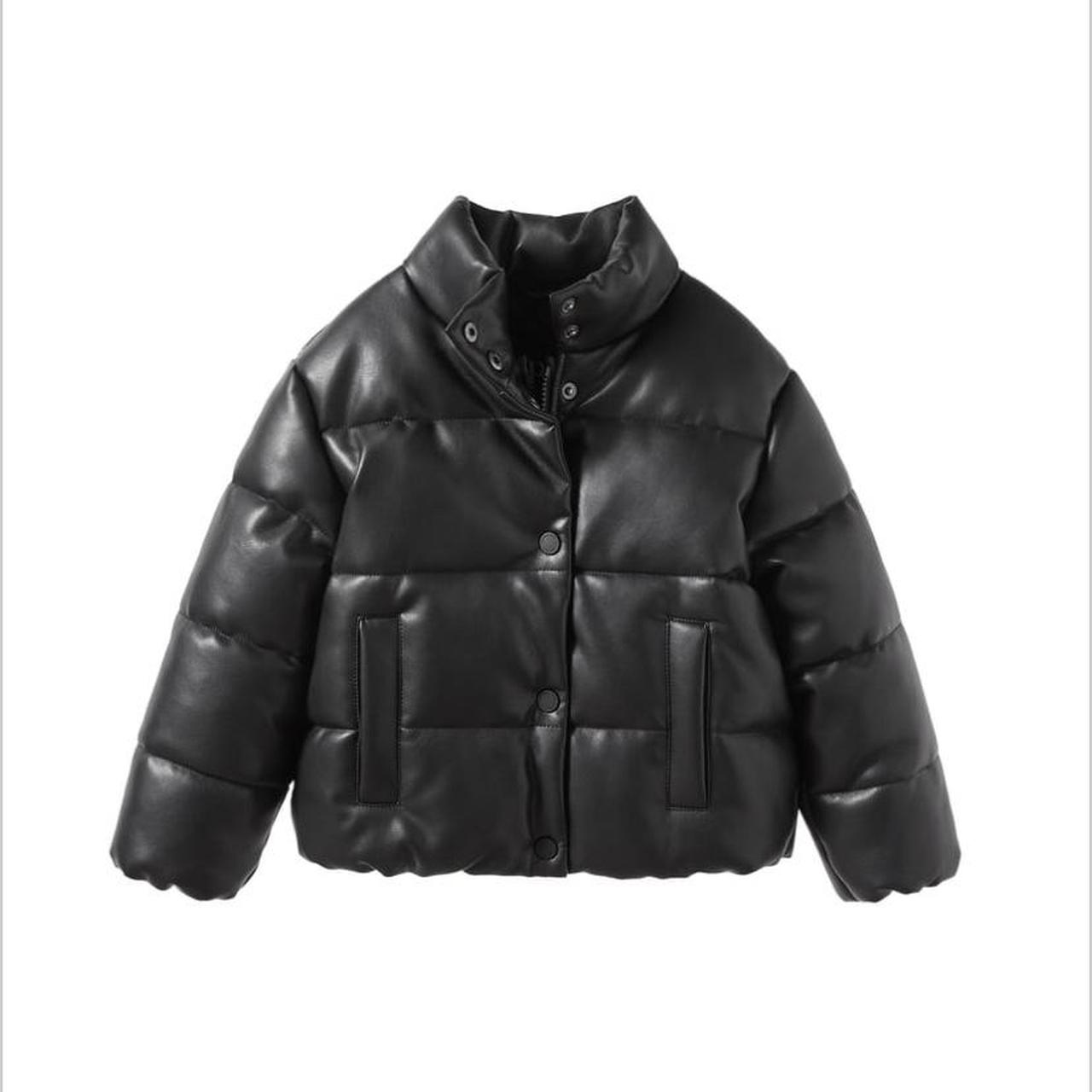 Zara Faux Leather Puffer Jacket Kids size 1112... Depop