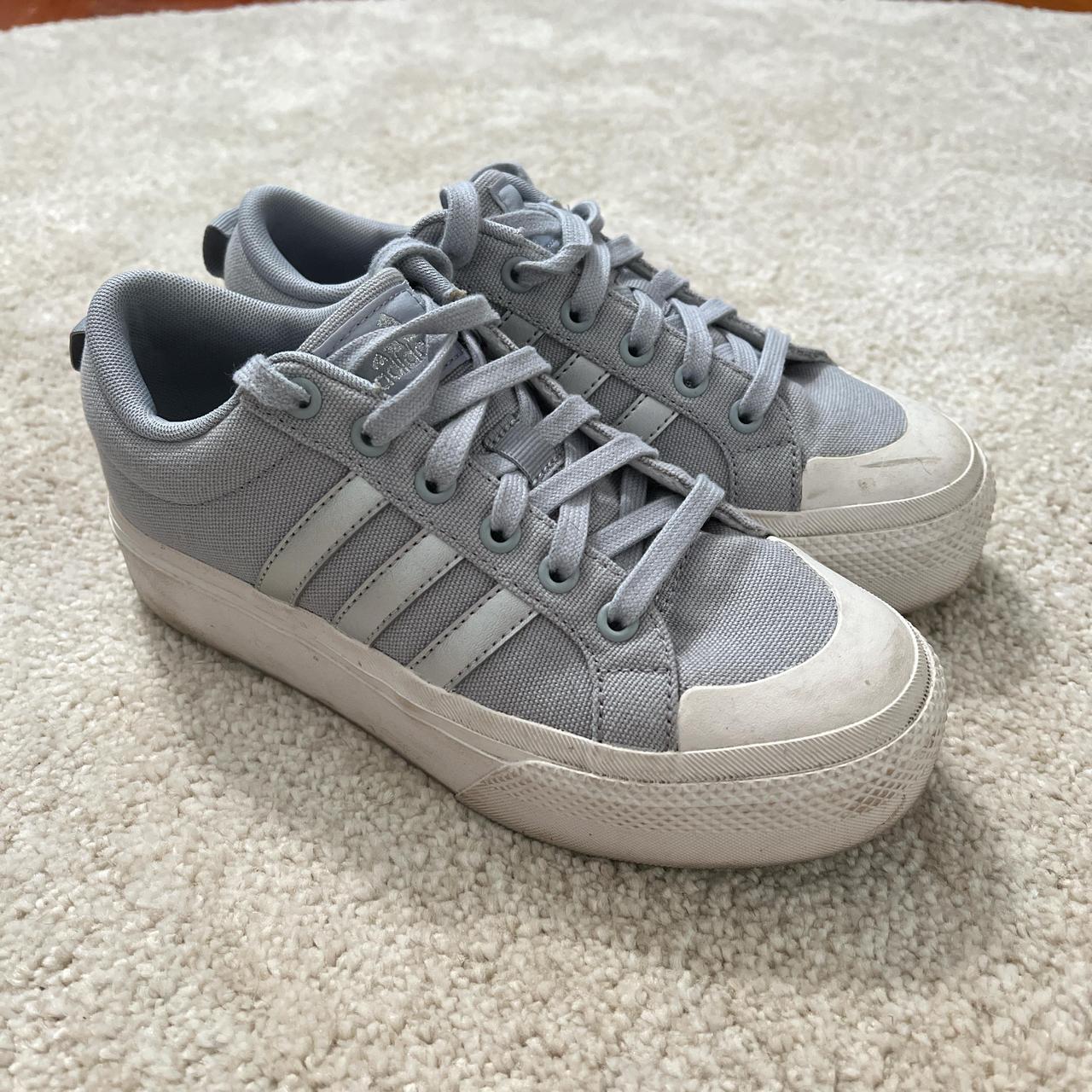 gray silver adidas bravada 2.0 platform sneakers