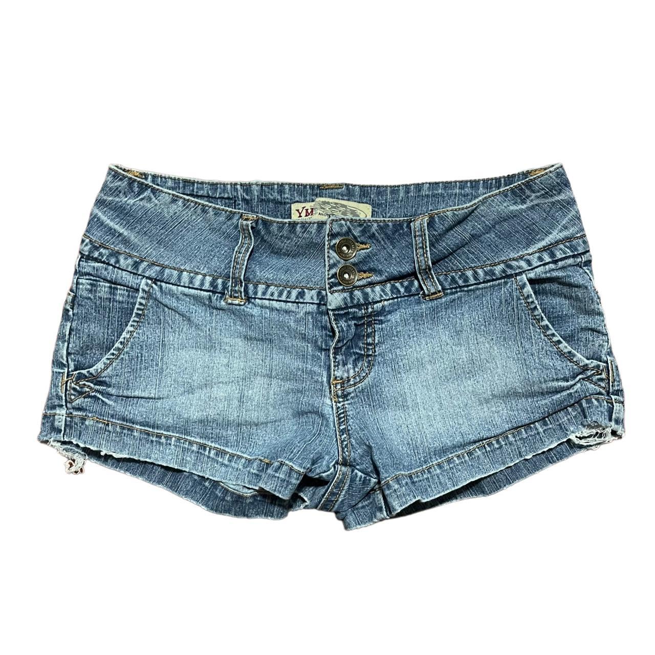 YMI Jeans Women's Navy and Blue Shorts Depop