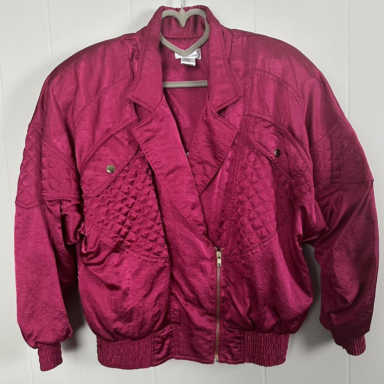 Bocco vintage pink magenta nylon bomber zip... - Depop