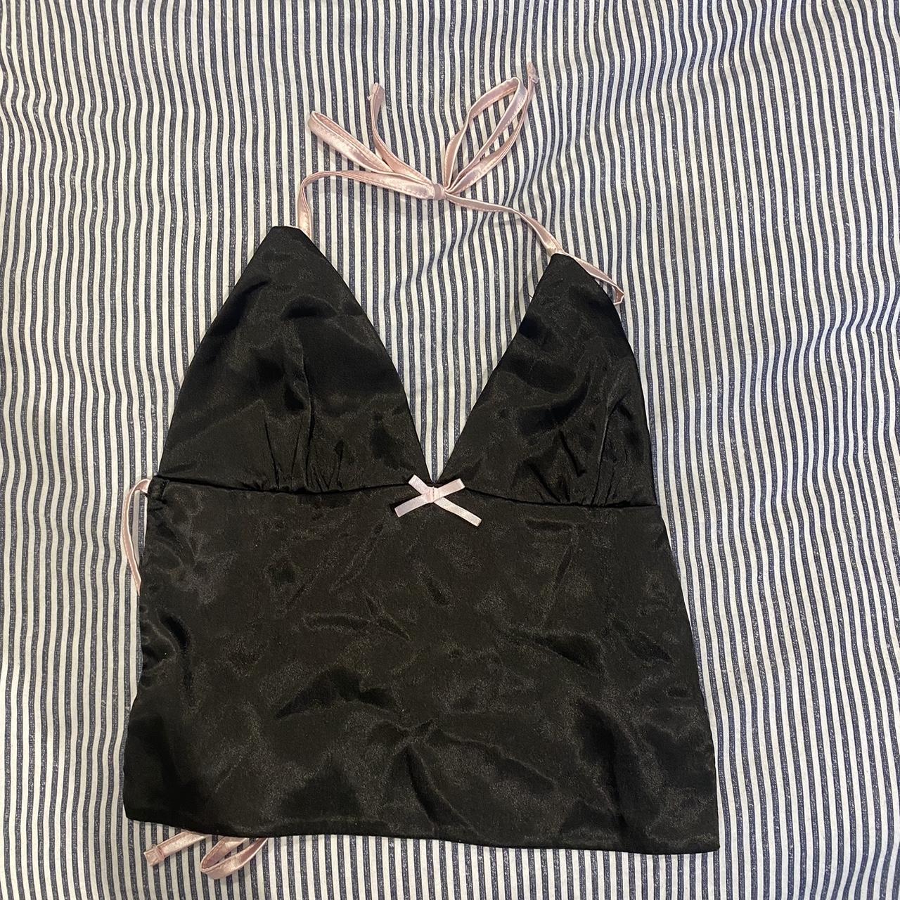 backless satin edikted tie top xs only worn once... - Depop