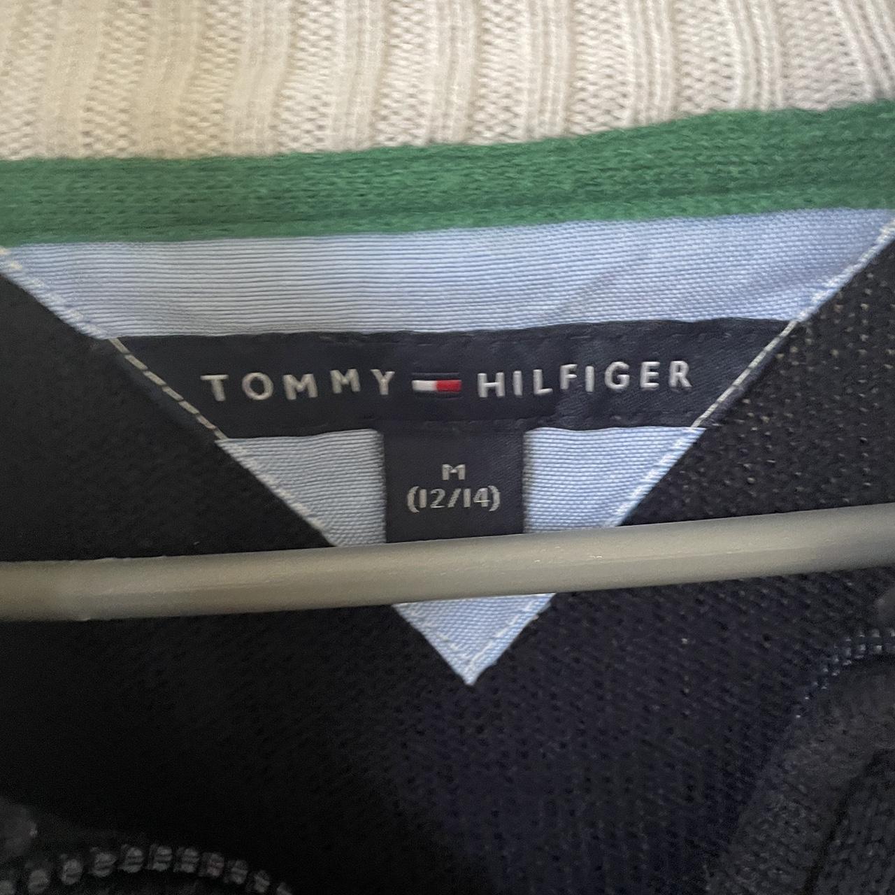 - Tommy Hilfiger Quarter Zip - Navy & White - Size... - Depop