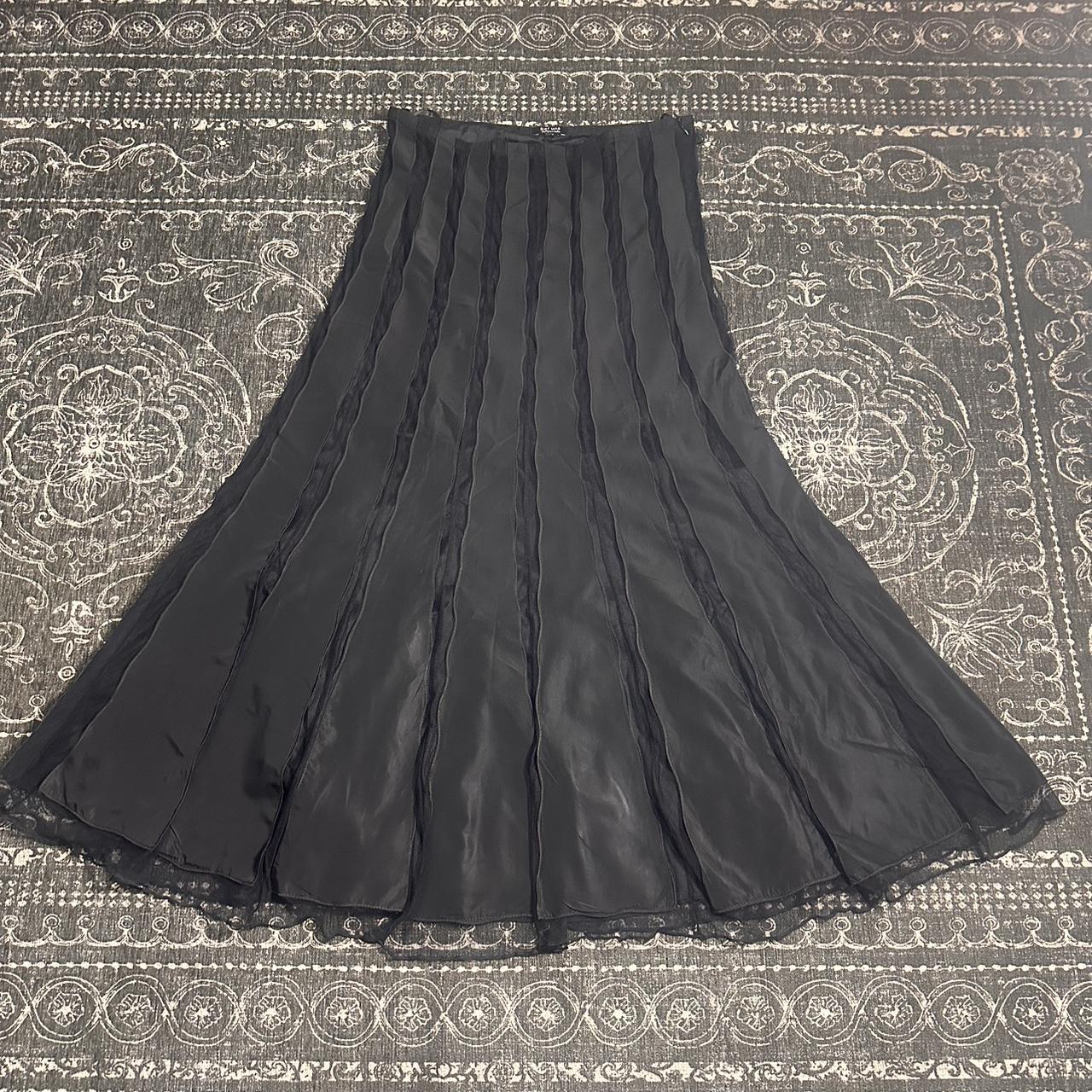 The perfect gothic maxi skirt, features mesh... - Depop