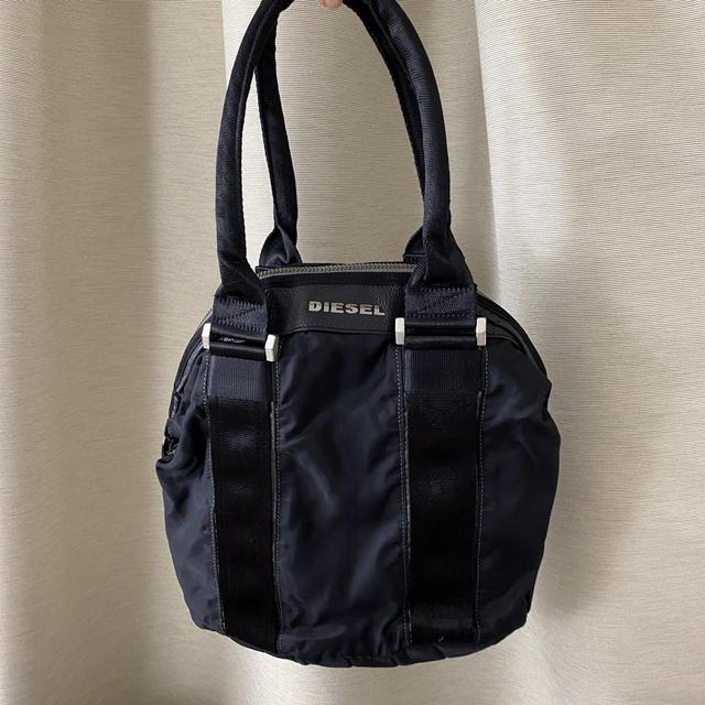 black and navy diesel shoulder nylon bag 2000s... - Depop