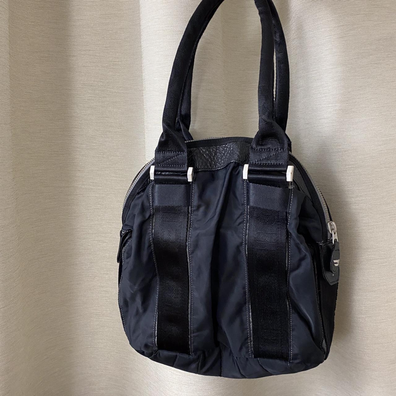 black and navy diesel shoulder nylon bag 2000s... - Depop