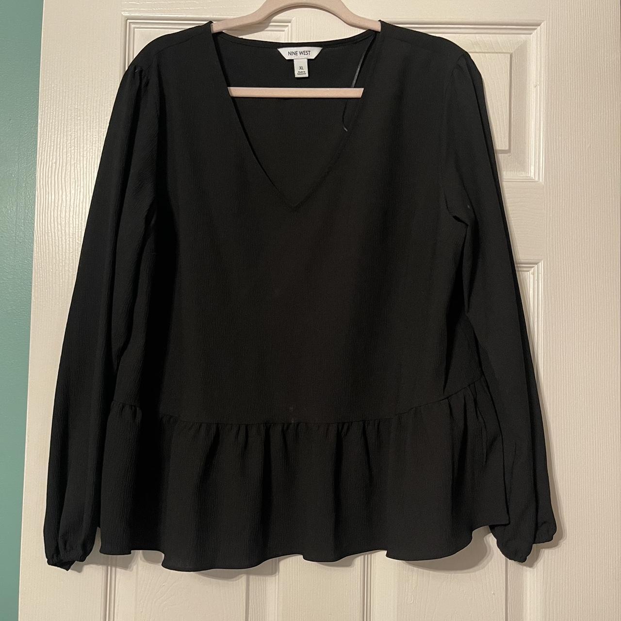 Nine West Women's Black Blouse | Depop