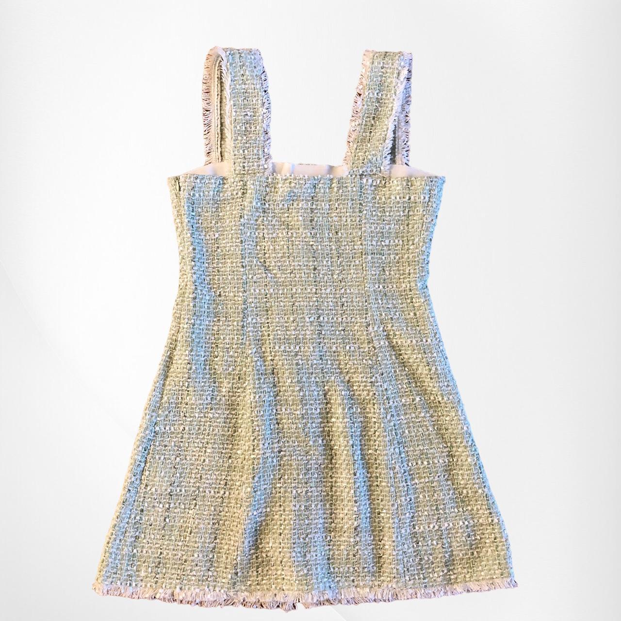 The cutest Maje dress in mint and silver tweed... - Depop