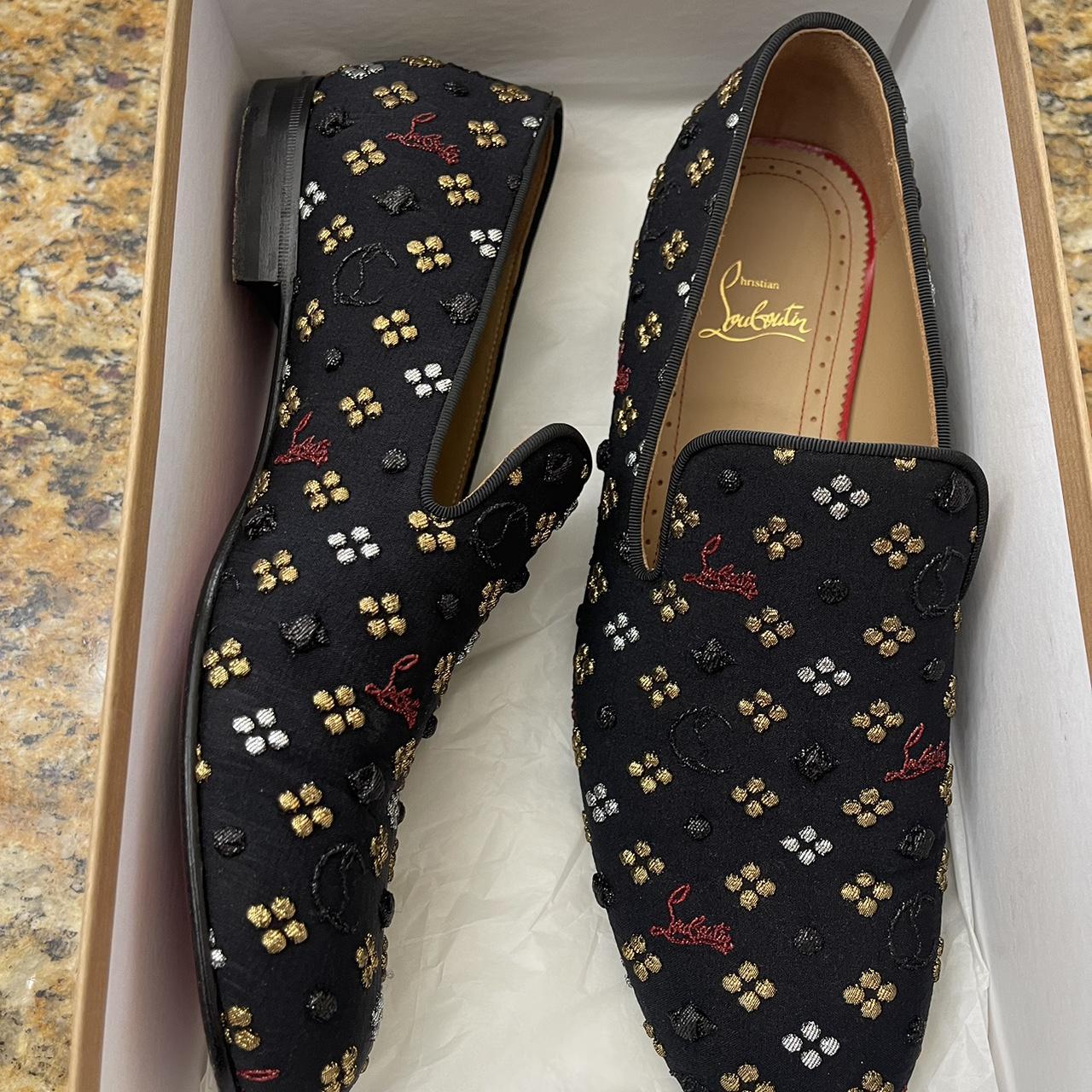 Christian Louboutin Rollerboy Flat Jacquard Logo - Depop