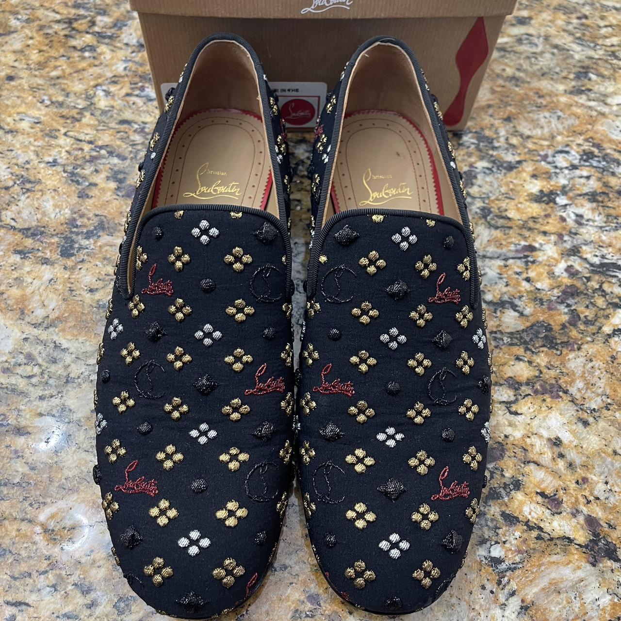 Christian Louboutin Rollerboy Flat Jacquard Logo - Depop