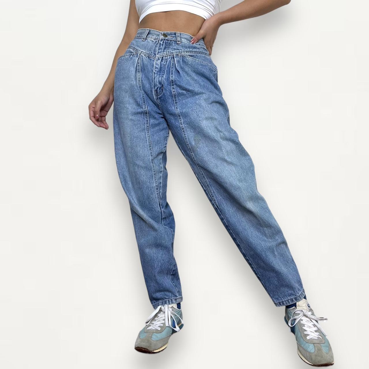 Acid Wash Jeans 90s Gitano Jeans Mom Jeans Blue White