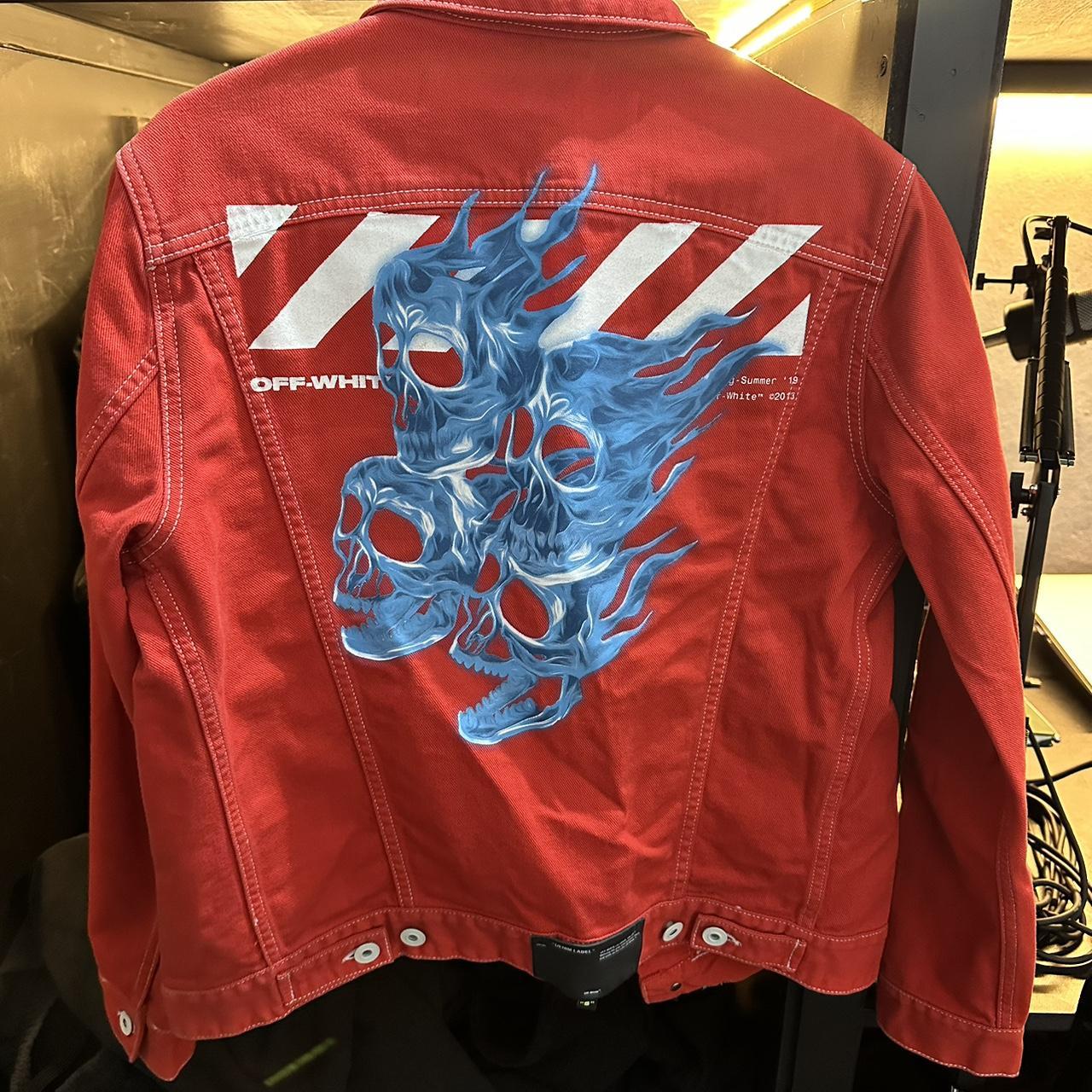 Paint Graphic Denim Jacket in blue | Off-White™ Official KH