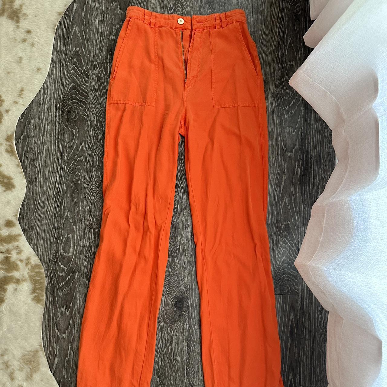 Zara Women's Orange Trousers Depop