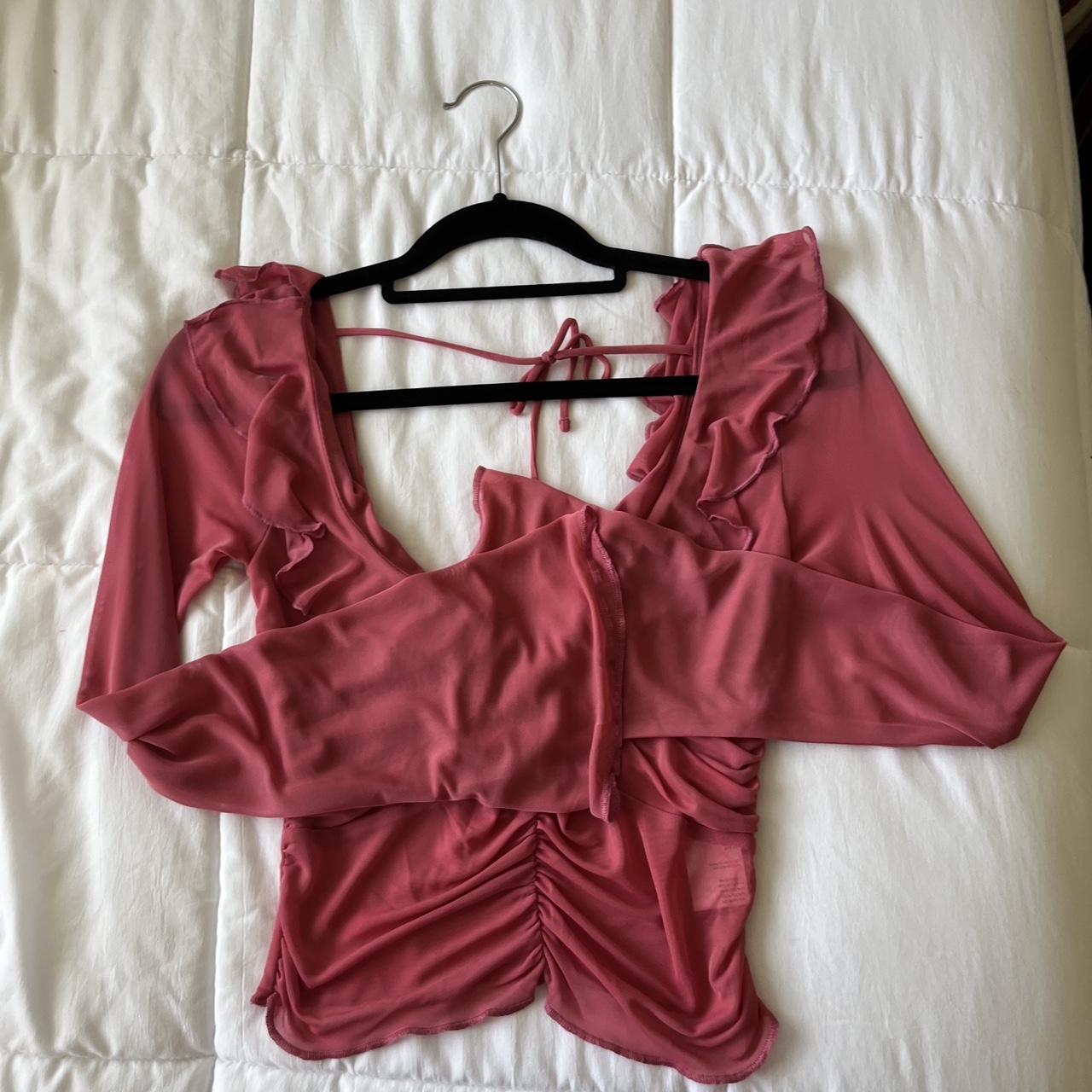 Urban Outfitters Pink Sheer Top Depop 9217