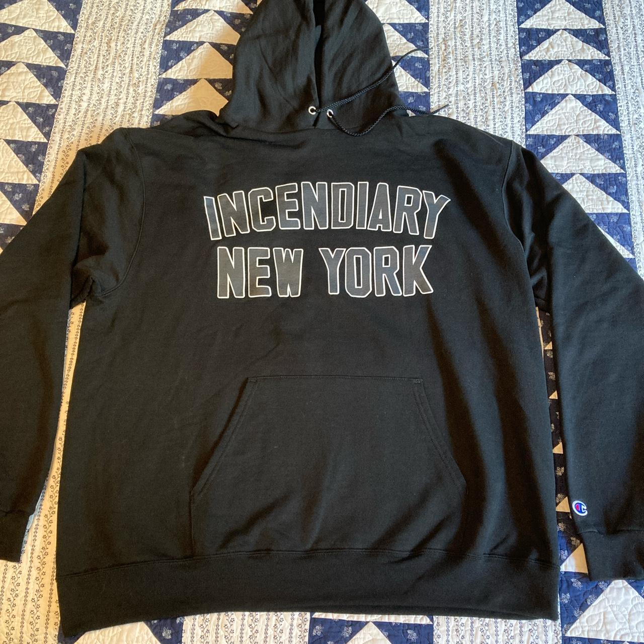 Incendiary New York xl black hoodie printed on... - Depop