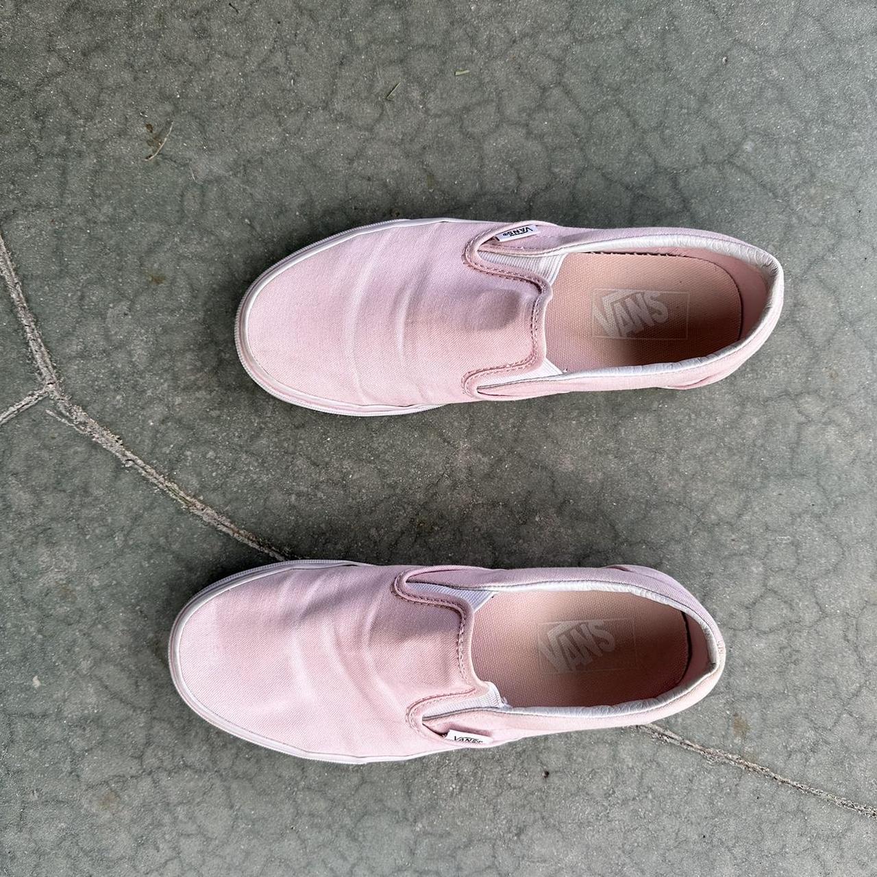 Light pink vans slip on sale ons