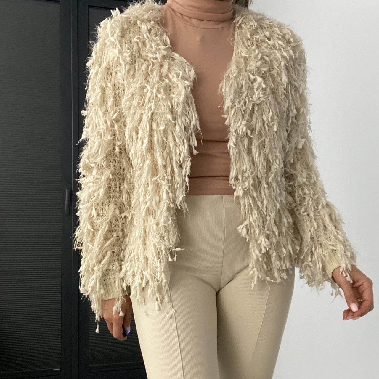 Plus size shaggy knit cardigan best sale