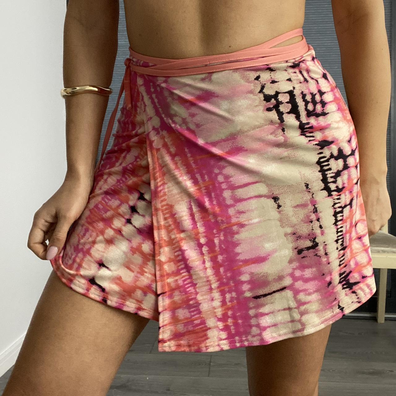 SALE was 25 Cute wrap mini skirt in pink mix ombre