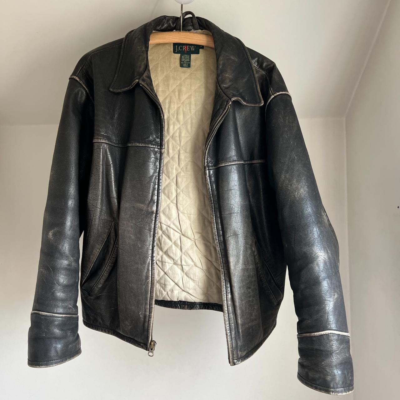 Vintage oversized leather boyfriend bomber jacket | Depop