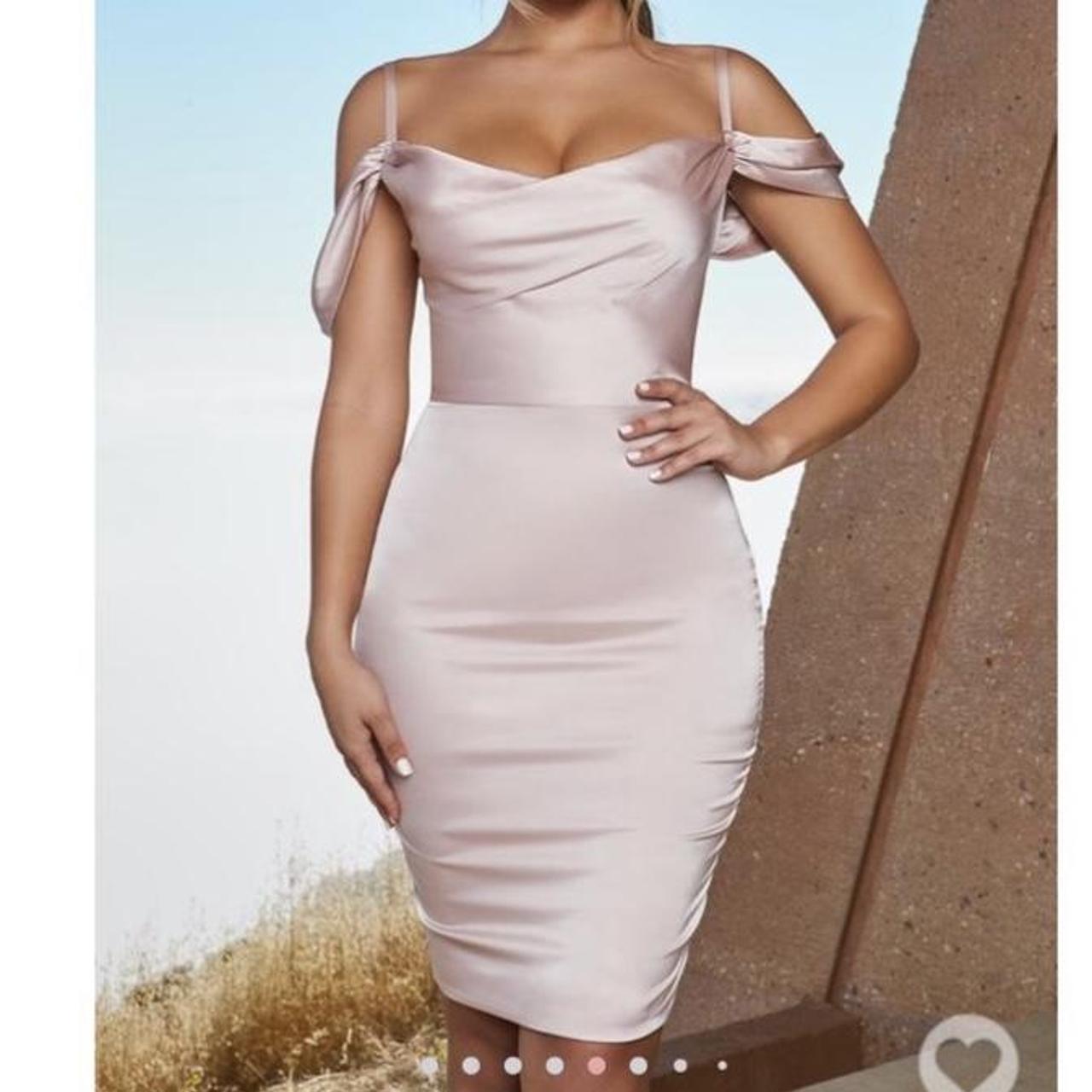 Oh Polly Modern Romance Satin Cowl Neck midi Depop