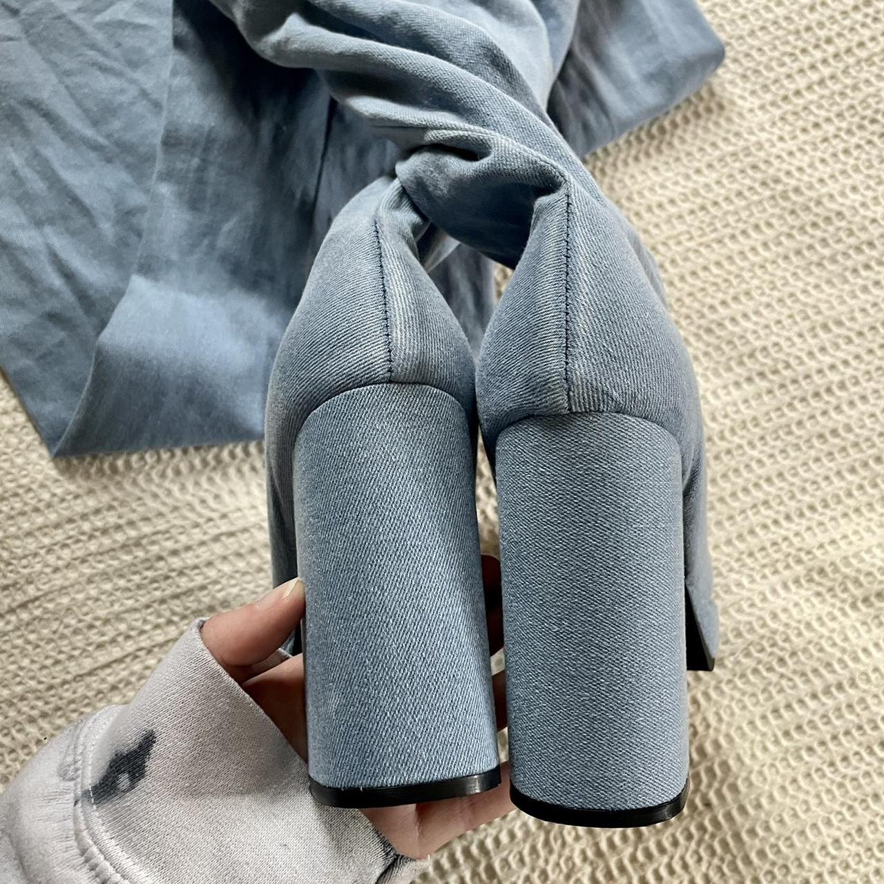 Jeffrey Campbell 2in1 Pantaboots in Blue Denim... Depop
